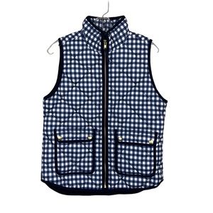 J Crew gingham excursion down vest - Large